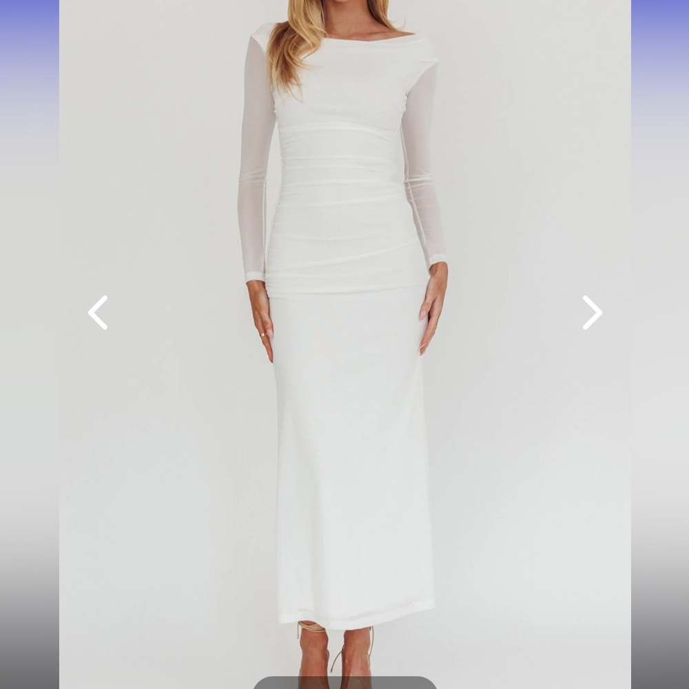Selfie Leslie White Long Sleeve Dress